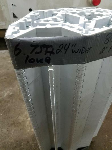 Used Flighted WHITE CONVEYER belt 6.75' X 24"