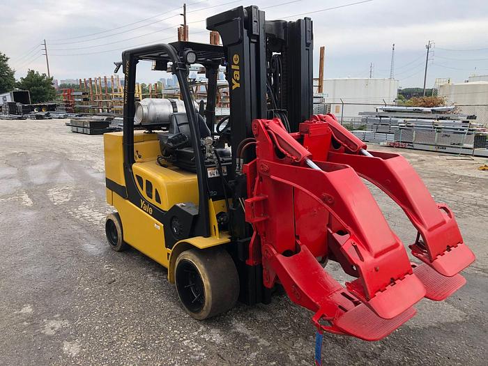 Used 12,000 POUND YALE ROLL CLAMP TRUCK MODEL GLC120VXPRS W/ 60" BOLZONI CLAMP MFG. 2012