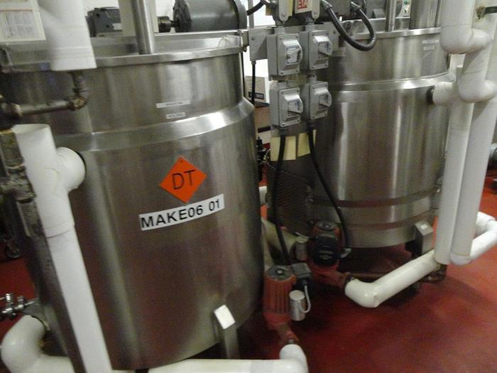 Used Steam Jacketed Tank With Agitation 1000 LB