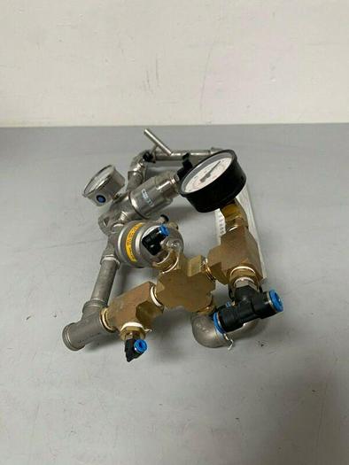 Used STC 2KS-1/2 Angle Seat Valve & Norgen R-22-405-RNMA Regulator & Dwyer Flow Scale