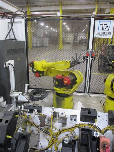 Used Dual Arm FANUC M-16ib/20 Robot Assembly Cell R-J3IC(R-30ia) with Vibratory Feeders
