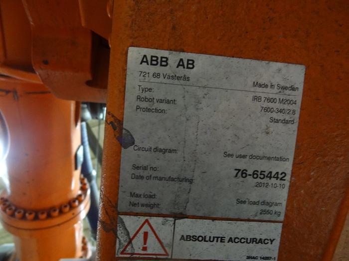 Used ABB IRB 7600 6 AXIS CNC ROBOT 340KG X 2.8 REACH IRC5 CONTROL