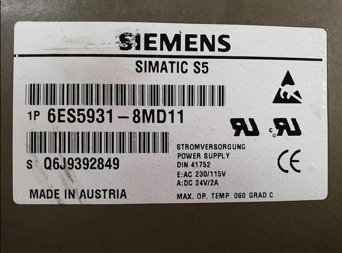 Used Siemens SIMATIC 6ES5 931-8MD11