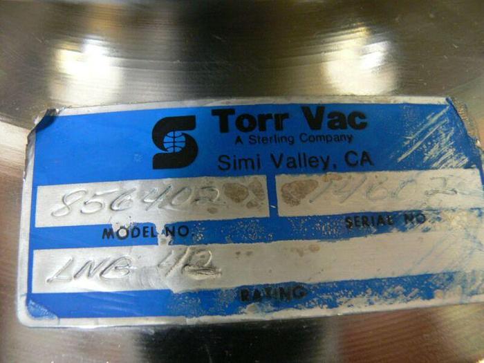 Used Torr Vac 856402 Stainless Steel High Vacuum Cold Trap