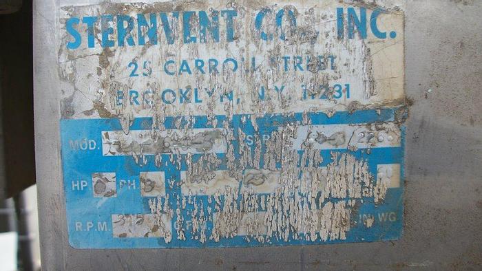 Used Dust Collector, Baghouse, Sternvent, Mdl 20-6-4X, S/st #S740055