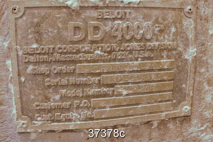 Used Beloit DD4000 42/46" Refiner, 46" Rotor #37378