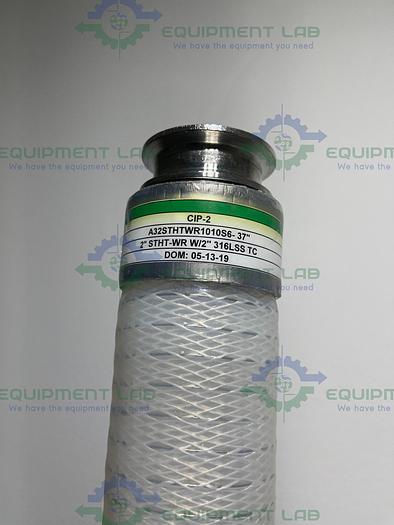 Used Sani-Tech  STHT-R-WR-2000 37" Silicone Hose w/ 2" Sanitary Fitting