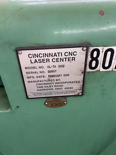 Used 1998 2000- Watt Cincinnati CL-7A CNC Laser