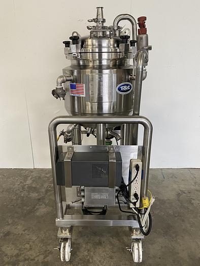Used T&C 50 Liter Stainless Steel 45 PSI Jacketed Reactor w/ Agitator & Load Cells