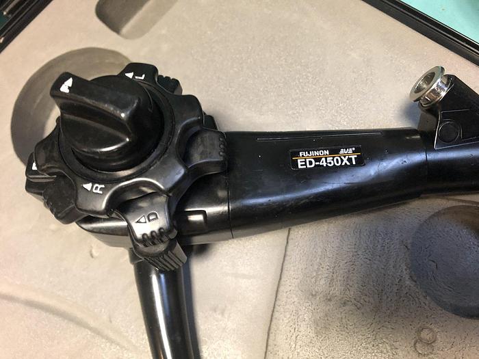 Gebraucht Fujinon Endoskopie System +E400 Prozessor, Lichtquelle, ED-450 XT Gastroskop, DK-402E CDL1904A