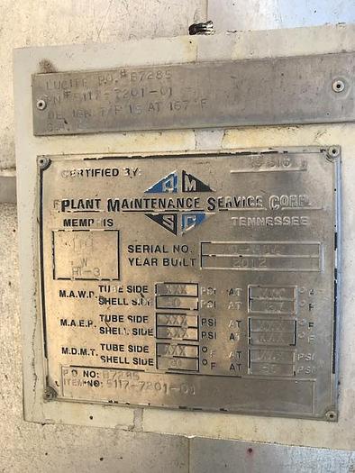 Used Used Plant Maintenance Service Corp Tank approximately 3,000 gallon 316L stainless steel vertical mix tank