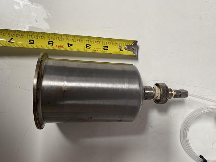 Used Stainless Steel Filter Housing 5" L x 3" Sanitary Fitting w/ Swagelok Valves