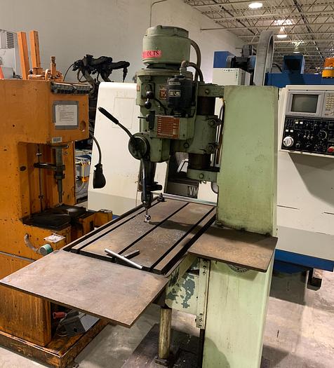 Used JOHANSSON FLOOR STANDING JACK KNIFE GEARED HEAD POWER FEED SINGLE SPINDLE DRILL