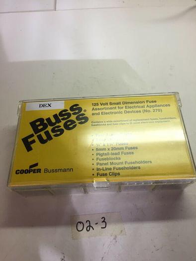 COOPER BUSSMANN BUSS FUSES NO. 270 ASSORTMENT 125 VOLT 252PCS Missing 18 Fuses