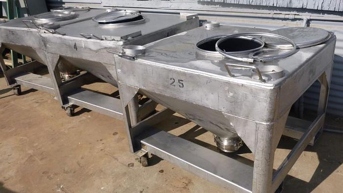 Used Bin, 25 CF, S/st, Tote, 190 Gallon, FLO-BIN, C/B (3) #S743594