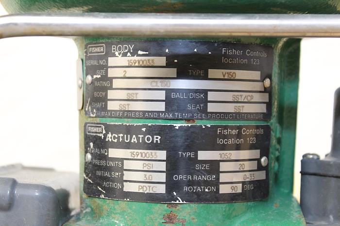 Used Fisher 2" V150 Series B Vee Ball Valve