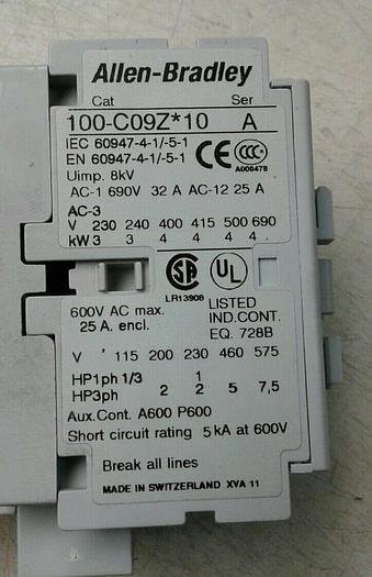 Used Allen Bradley Contactor 100-C09Z*10