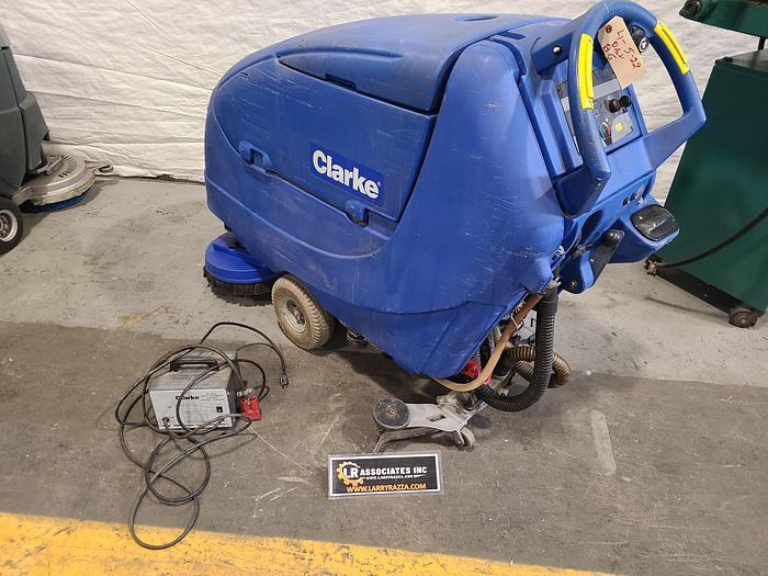 Used Clarke Focus II Floor Scrubber (B) with Built-in Charger