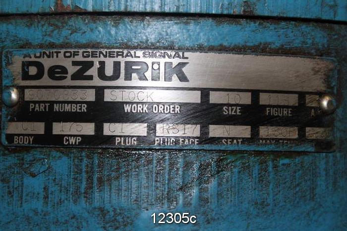 Used Dezurik 118 Plug Valve, 10", Gear Operated #12305