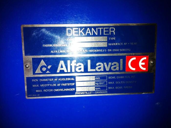 Used Alfa Laval decanter, type NX438S-31G- in excellent condition