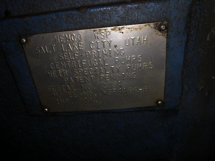 Used WENCO CENTRIFUGAL SUMP PUMP 20HP