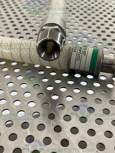 Used Sani Tech  STHT-WR-0500 60" Silicone Hose w/ Threaded and 1/2" Sanitary Fitting