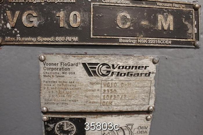 Used Vooner VG10 C-M Vacuum Pump #35803