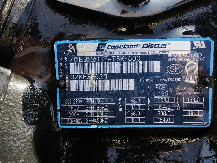 Unused Refrig, Compressor, Discus, Copeland, 20 HP, Unused #S741561