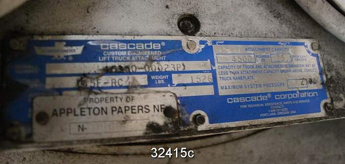 Used Cascade 45F-RC 4500Lb Capacity Roll Clamp #32415