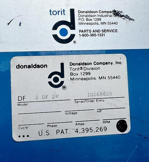 Used DONALDSON TORIT 2DF24 DUST COLLECTOR - 12,000 CFM
