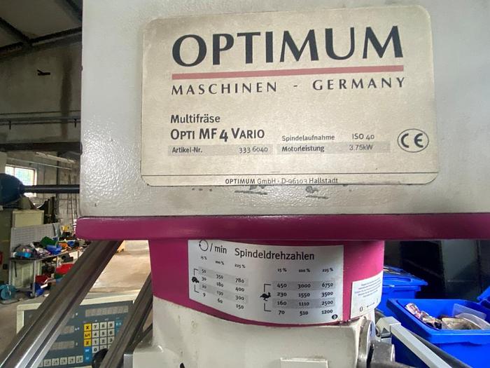 Used Used Optimum Opti MF 4 Vario Turret Milling Machine