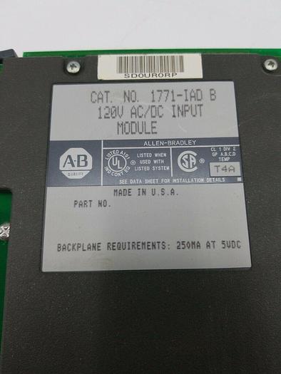 Used ALLEN BRADLEY 1771-IAD SER. B INPUT MODULE