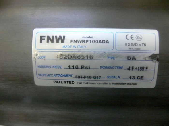 Used FNW FNWRP100ADA 82DA6518 116PSI Actuator w/ 3" SS Ball Valve CF8M + Sensors