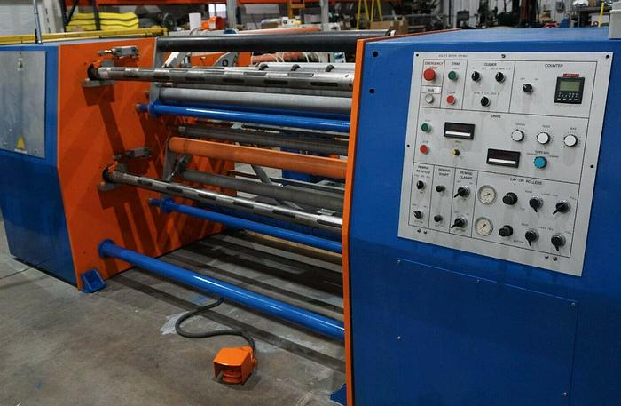 Used 63" PARKLAND INTL CANTILEVERED DUPLEX SLITTER REWINDER 27" REWIND DIAMETER MFG 2010