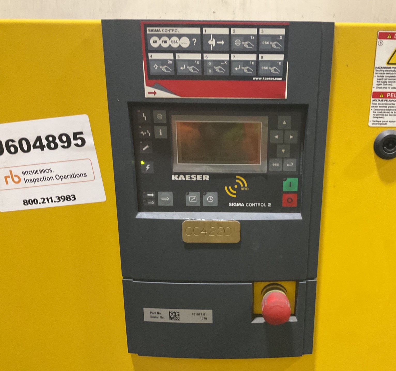 Used Kaeser AS20 Rotary Screw Air Compressor 99 CFM x 20 HP 6656 for