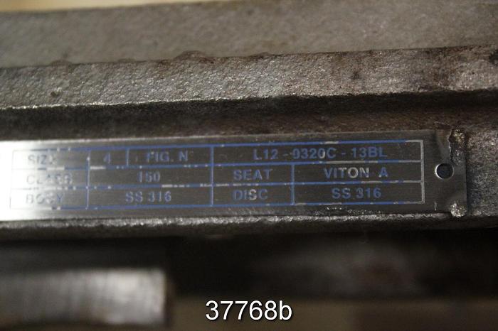 Used Velan 4" Hand Operated Knife Gate Valve, L12-0320C-13BL #37768