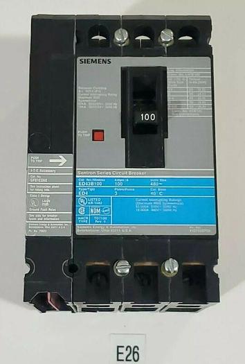 Used *PREOWNED* Siemens ED42B100 100A Circuit Breaker + GF01ED60 Fault + Warranty!