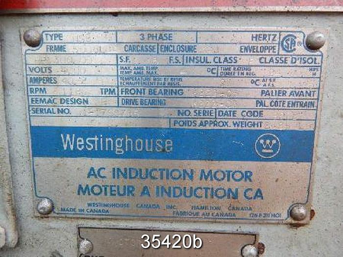 Used Westinghouse 300 Hp, 1180 RPM, 575 Volts, 5008L Frame Ac Motor #35420