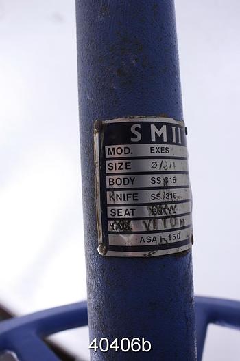 Used Les Industries 12" Hand Operated Knife Gate Valve #40406