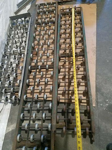 Used 60 FT Gravity Roller Conveyor Tracking One Lot One Price 6 Straight & 2 Curved