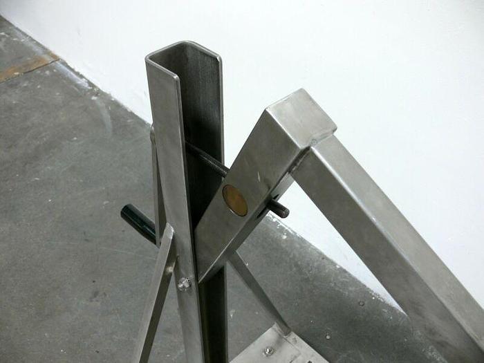 Used Tilting Stainless Steel Lab Glassware Rolling Stand / Clamp