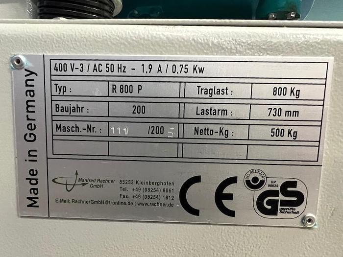 Used Rachner R 800 P