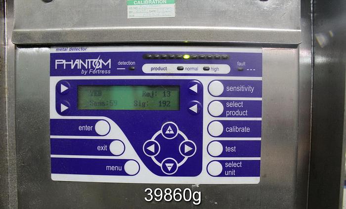 Used Fortress Phantom Automated In-Line Metal Detection System #39860