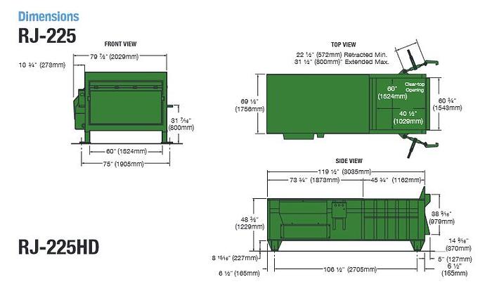 Used Marathon Ram Jet Model 225 2-Yard Stationary Machine for Chute Feed