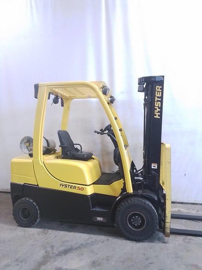 Used 2012 Hyster H50CT Pneumatic Triple Mast w/ Side Shifter