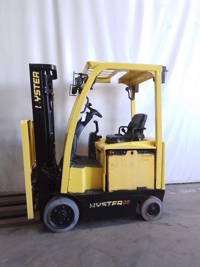 Used 2016 Hyster E35XN Electric Cushion Triple Mast w/ Side Shifter
