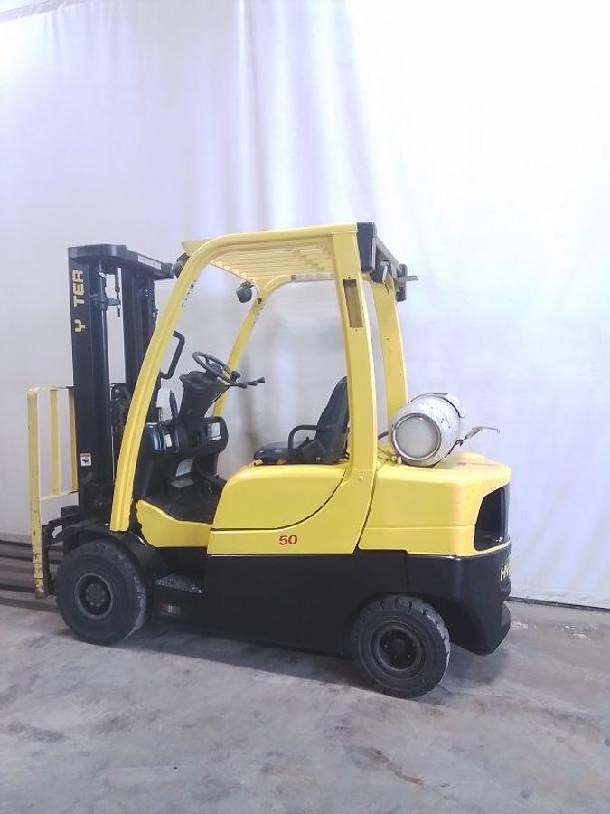 Used 2012 Hyster H50CT Pneumatic Triple Mast w/ Side Shifter
