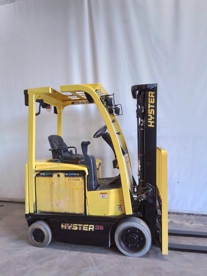 Used 2016 Hyster E35XN Electric Cushion Triple Mast w/ Side Shifter