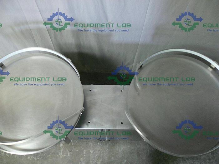 Used Stainless Steel Dual 36" Diameter Accumulation / Feeding Production Turntable
