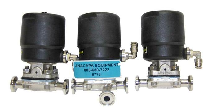 Used ITT .5"-AP0506 Sanitary Diaphragm Valves .5-316L-RA20MAX-CWP150 Lot of 3 (6777)W